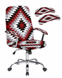 Chair Covers Bohemian Aztec Red Texture Elastic Office Cover Gaming Computer Armchair Protector Seat