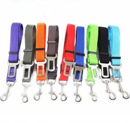 Seatbelt Harness Leash Nylon Dog Seat Belt Pet Dog Car Belts Dogs Travel Clip Pet Supplies 10 Colors Whole Yw3900q1332525