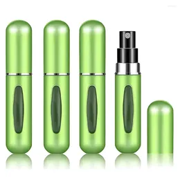 Storage Bottles 4pcs Mini Portable Refillable Aluminum Atomizer Bottle 5ml Refill Perfume Spray Cosmetic Container For Travel