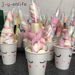 Gift Wrap 50 Unicorn Horn Candy Bags Cellophane Transparent Cone Bag Wedding Birthday Party Decoration Childrens Baby Shower Packaging BagQ240511
