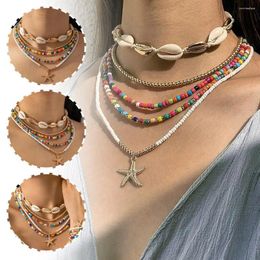 Choker Natural Shell Necklace 60cm Bohemian NaturalSeashell Handmade Conch Jewellery Gift Cowrie Beach Anklet Beads Women V0A0