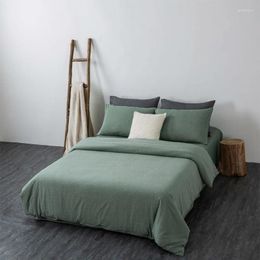 Bedding Sets Solid Color Four-Piece Embroidery Plain Sheet & Pillowcase Duvet Cover Polyester Cotton Dyed Home Or El