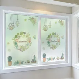 Window Stickers Wreath Customed Size Decorative Glass Film Static Cling No Glue Privacy Opaque Sliding Door Bathroom Office