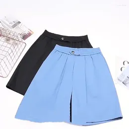 Women's Shorts 2024 Summer Loose Large Size Casual Solid Color High Waist Wide Leg Pantsalone Female Short KE9337