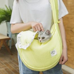 Cat Carriers Pet Carrier Outdoor Travel Dog Shoulder Bag Canvas Comfortable Breathable Handbag Tote For Kittens Small Dogs