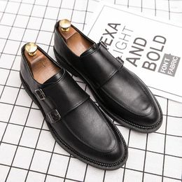 Dress Shoes 2024 Trend Casual Men Plus Size 45 46 47 For Mens Fashion Monk Strap Black Brown Party Man