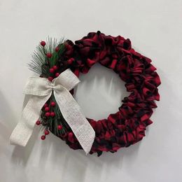 Decorative Flowers Christmas Round Wreath Artificial Housewarming Ornaments Front Door Flower Wreaths For El Garden Party Patio