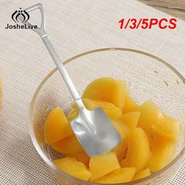 Spoons 1/3/5PCS Stainless Steel Shovel Shape Tea Coffee Sugar Spoon Ice Cream Dessert Vaisselle Knife Home Kitchen Masque