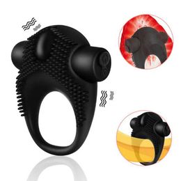 Other Health Beauty Items 10 Frequency Vibrator Cockring Penis Cock Ring on for Man Delay Ejaculation Toys for Men Couple Rings Penisring Toy for male T240510