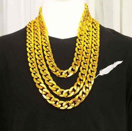 Nouveau riche, necklace, male geometric imitation, fake , trembling sound, big gold chain.7273679