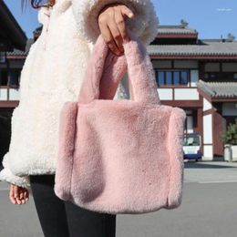 Shoulder Bags Faux Fur Candy Colour Female Furry Bag Small Tote Purse Luxury Design Women Plush Handbags Elegant Ladies Underarm