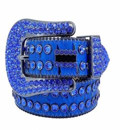 Fashion Simon Rhinestone Belt Designer Belts Inlaid with Bling Rhinestones SKULL Women Mens With box o8X430141159590443