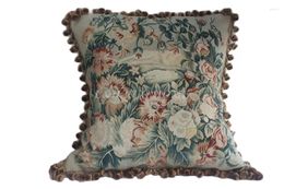 Carpets 24"x24"Handmade French Gobelin Tapestry Weave Silk Aubusson Pillow Cushion Cover