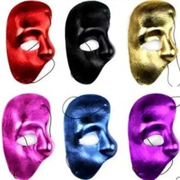 A face phantom máscara de metade deixou a ópera noturna homens máscaras máscaras de máscaras mascaradas máscaras de bola mascaradas Halloween Festive Supplies 828 s ed s