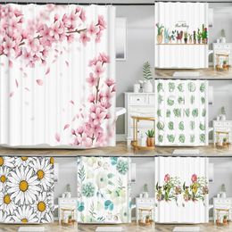 Shower Curtains Floral Dandelion Home Decor Waterproof Polyester Bathroom Red Rose Curtain With Hooks