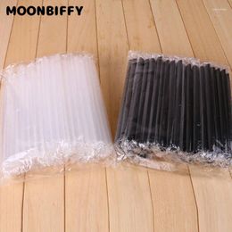 Disposable Cups Straws 100pc Big Black White Colorful Bubble Boba Milk Tea Plastic Thick Smoothie Cold Drinking Drinkware Bar Accessories