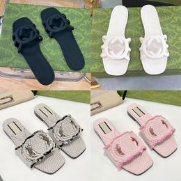 Slippers Women Designer Casual shoes Summer Moccasins Slippers Leather Luxury Beach sandals fashion soft flats Outdoor Flip Flops slippers