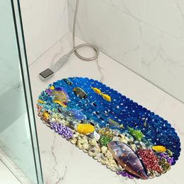 Bath Mats Modern Home Room Anti Slip Mat For Bathroom Cartoon Underwater World Printed PVC Shower Toilet Floor
