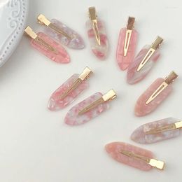 Hair Accessories 1PC Styling Tool Simple Pink Seamless Clip Women Acetate Sheet No Bend Bangs Duckbill Hairpins