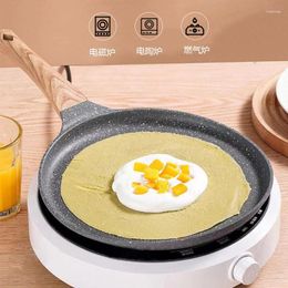 Pans Crepe Pan Pancake Nonstick Frying Wooden Handle Omelette Cooking Saucepan Kitchenware Gas Induction Cooker Maker