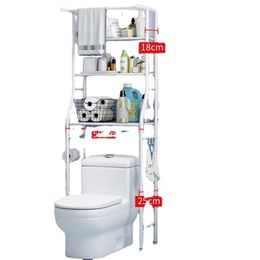 Storage Above the Toilet, Bathroom, Non Perforated Toilet Corner Space, Stainless Steel Washing Hine Floor Rack