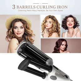 Professional Hair Curling Iron Ceramic Triple Barrel Curler Irons Wave Waver Styling Tools Styler Wand 240425