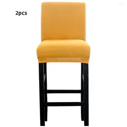 Chair Covers 2pcs/set Anti Dust Stretch Reusable Multifunction Restaurant Pub Counter Stool Cover Low Back Bar Furniture Dining Room