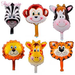 Party Decoration PATIMATE 6pcs/lot Animal Head Foil Balloons Lion Monkey Helium Balloon Safari Animals Kids Toys For Baby Deco