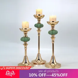 Candle Holders Vintage Modern Style Gold Metal Candlestick Wedding Decoration Bar Party Home