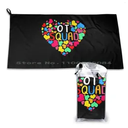 Towel Ot Squad Month Cute Colourful Heart Love Occupational Therapy Therapist Assistant Women Gift Quick Dry Gym Sports Bath