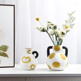 Vases Modern Classical Ceramic Vase Living Room Flower Arrangement Luxury Decor Fairy Tale Garden Ornaments Indoor Art Crafts