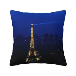 Pillow Paris Eiffel Tower At Night Pillowcase Printed Polyester Cover Decor Trip Art Case Home Drop 18"