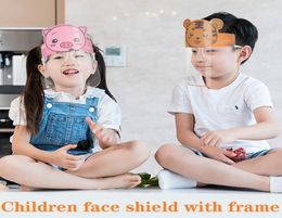 DHL Shippet Kids Cartoon Gesichtsschild mit Brille Sicherheit Chidren Schutzmaske Vollgesichts Antifog -Isolation Maske Spritzsicher V3040887