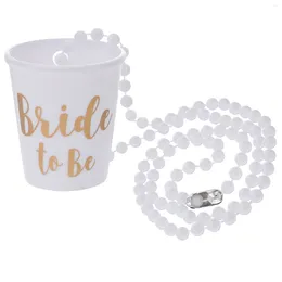 Take Out Containers Necklaces Glass Bachelorette Party Favours S Plastic Cup Bride Beaded Bridal White Bridesmaid