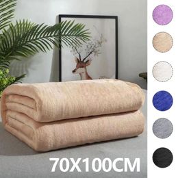 Blankets Super Soft Flannel Blanket 70x100cm Fluffy Warm Durable Office Bedspread Coral Fleece Solid Summer Thin Quilt