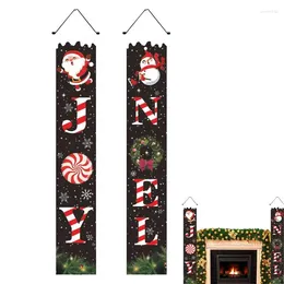 Party Decoration Merry Christmas Porch Sign Banners Door Flag Smooth Corners Bright Colors Create A Mood For