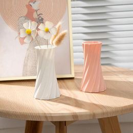 Vases Plastic Flower Vase Ins Arrangement Container Modern Decorative Bottle Desktop Ornament Living Room Decor