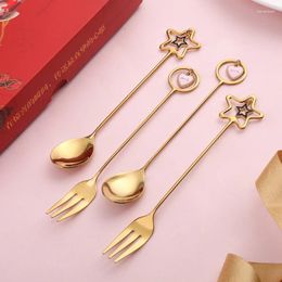 Spoons Creative Star Pendant Spoon Girl Heart-shaped Coffee Stir Milk Tea Wedding Companion Gift Small And Delicate