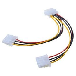 Top Deals Computer 6 Inches 4 Pin Power Supply Y Splitter Cable,1 Male To 2 Female