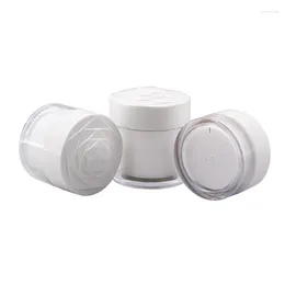 Storage Bottles 100pcs 15g 30g 50g Acrylic Cosmetic Cream Jars Pot Fashion Rose Flower Pattern Eyeshadow Makeup Face Container