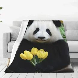 Blankets Huahua Panda Animal Blanket Super Warm Sherpa Throw For Luxury Bedding Travel Camping