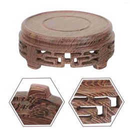 Teaware Sets Wooden Flowerpot Base Round Stand Teapot Holder Wood Tray