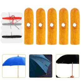 Umbrellas Umbrella Tail Beads Set Wooden Bone Cover Foldable Head Components Needle String