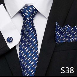 Neck Tie Set 2023 New Style Mix Colours Silk Wedding Gift Tie Pocket Squares Set Necktie Men Suit Accessories White Solid New Years Day