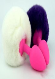 4 Colours Sexy Fluffy Rabbit Tail Butt Plug Sex Toys For Men and Woman Fetish Silicone Anal Plug Tail Adult Sex Products For Gay8261142