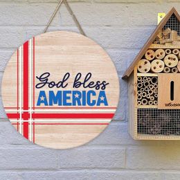 Decorative Figurines Independence Day Wooden Door Hanging Theme Garden Decoration Rustic Kitchen Decorations Mason Jar