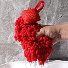 Towel Red Hand Year Chenille Chinese Style Soft Quick Dry Absorbent Bathroom Tools Kitchen Quick-dry