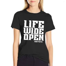 Women's Polos Cboystv Merch Life Wide Open T-shirt Cute Clothes Funny Aesthetic Clothing T-shirts For Women Loose Fit