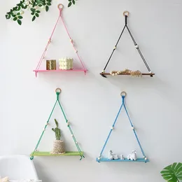 Decorative Plates Wooden Shelf Macrame Wall Shelves Boho Home Decor Corner Living Room Flower Pot Stand Storage Organiser Nursery