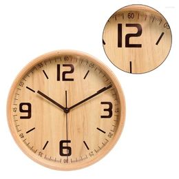 Wall Clocks Modern Wooden Analogue Clock 12.6Inch Simple Round With Quiet Movement Decorative